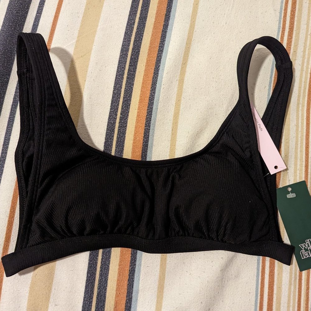 Wild Fable Women's Ribbed Scoop Bralette Bikini Top
